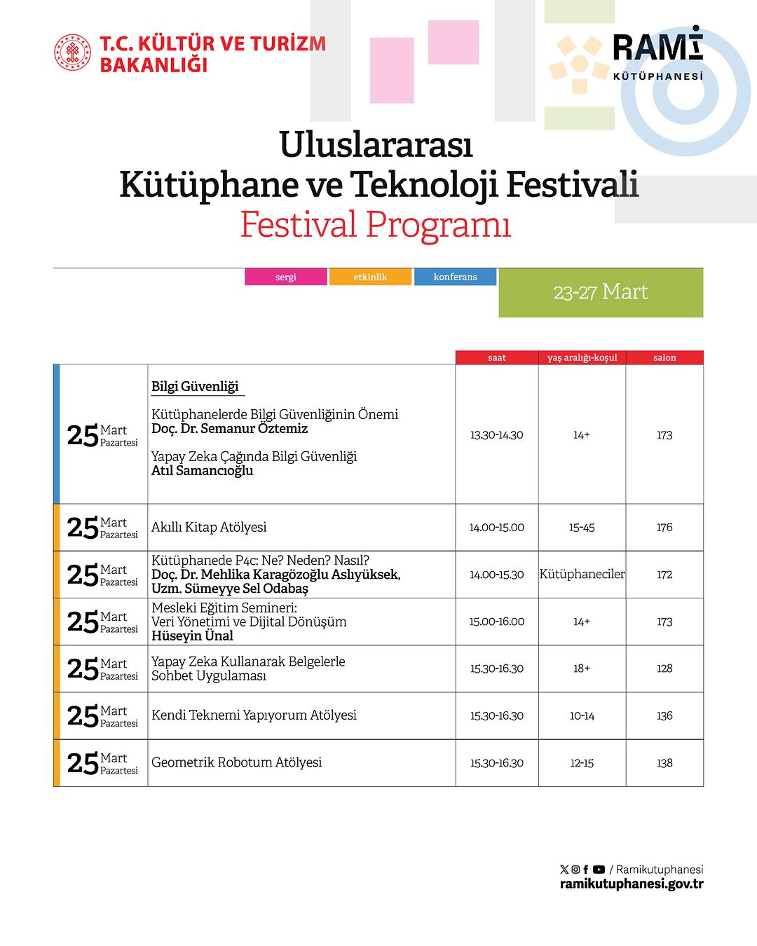 Rami Kütüphanesi - Uluslararası Kütüphane ve Teknoloji Festivali Programı